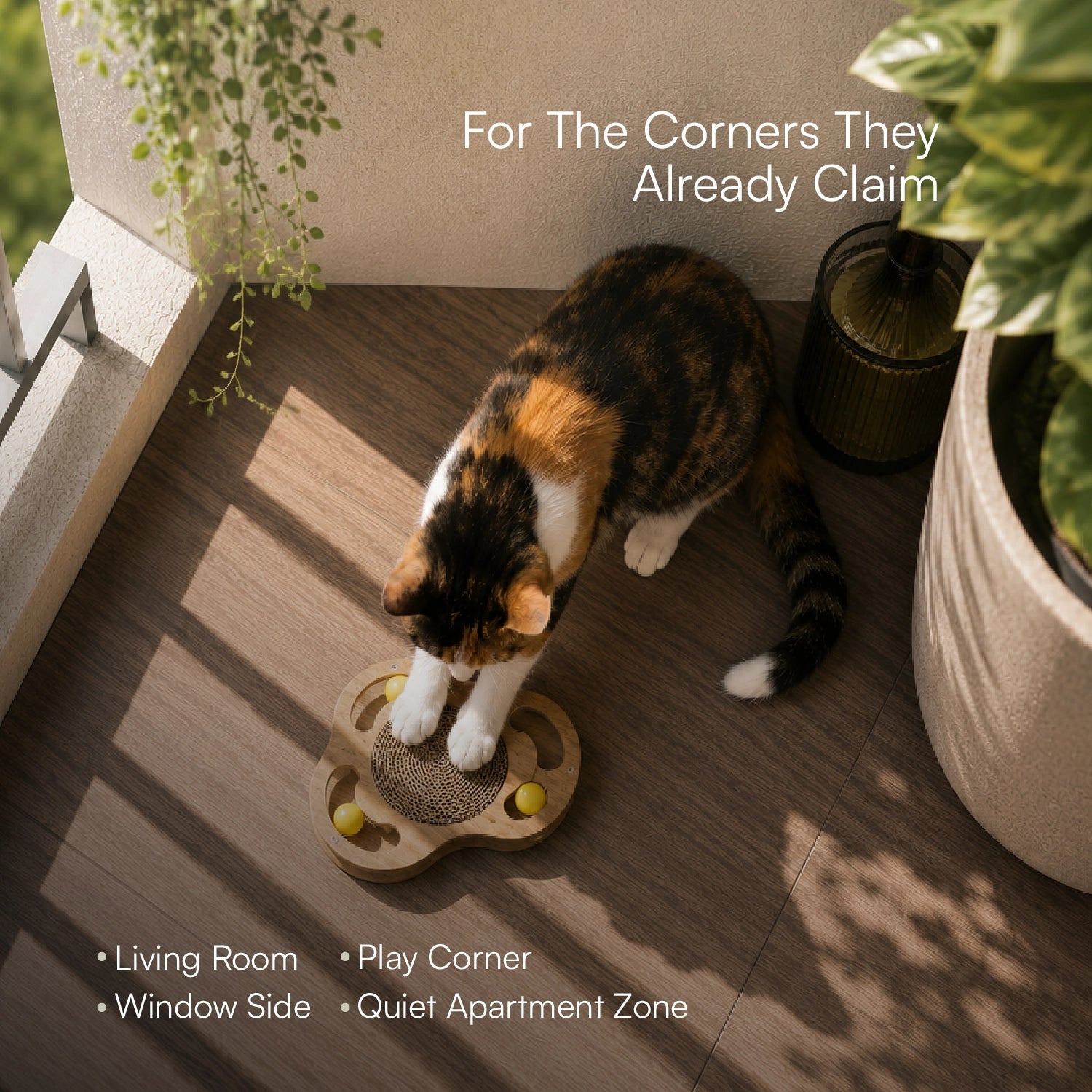 Clover Spin Scratcher – Interactive Scratch & Chase Lounge for Indoor Cats