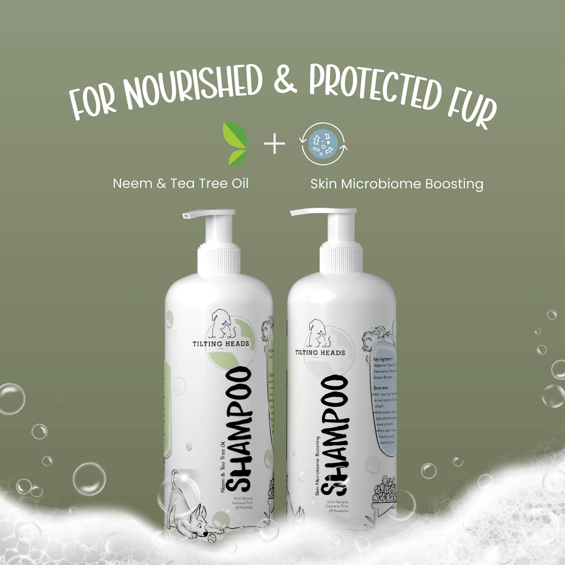 Dog Shampoo Combo – Microbiome & Neem Care | Tilting Heads - Tilting Heads