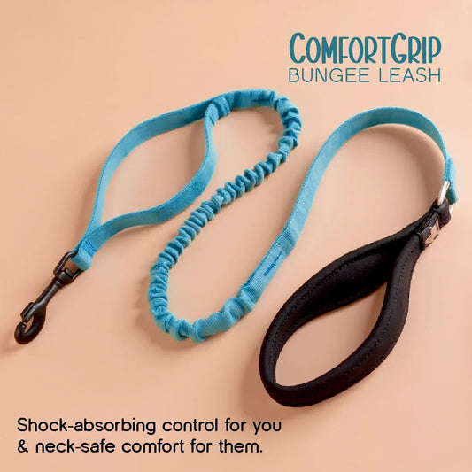 ComfortGrip Bungee Leash | Shock-Absorbing Leash for Active Dogs - Tilting Heads