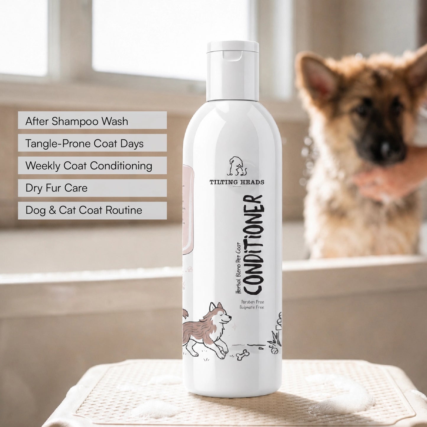 Herbal Blend Pet Coat Conditioner | For Shiny, Silky-Smooth Fur for Dogs & Cats