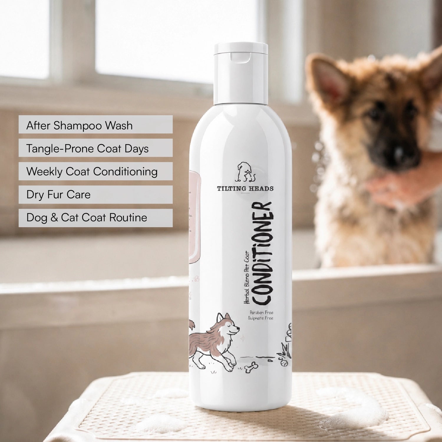 Herbal Blend Pet Coat Conditioner | For Shiny, Silky-Smooth Fur for Dogs & Cats