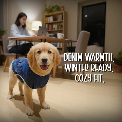 FrostFit Jacket – Warm, Stylish & Winter-Ready Denim Wear for Pets