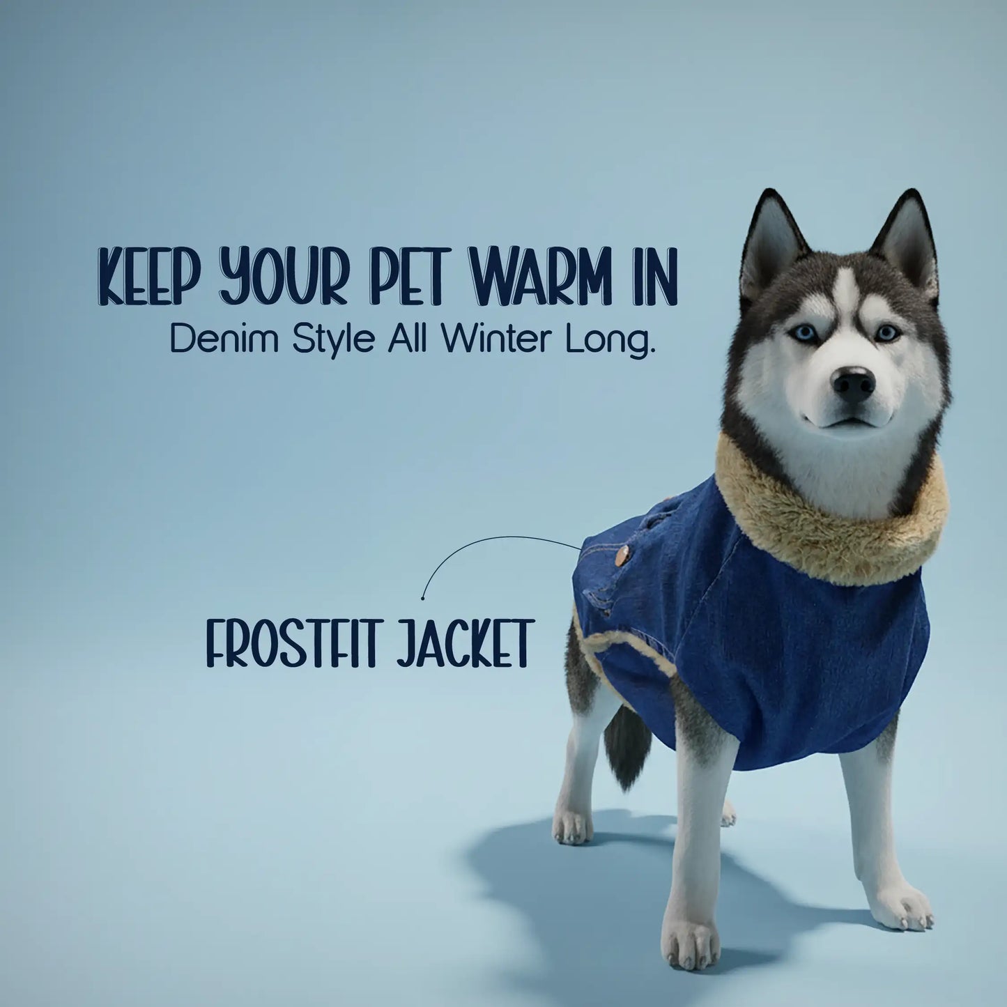 FrostFit Jacket – Warm, Stylish & Winter-Ready Denim Wear for Pets