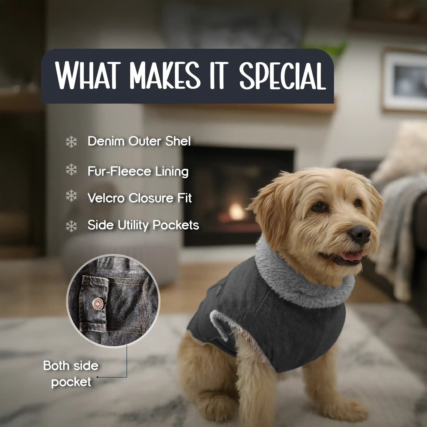 FrostFit Jacket – Warm, Stylish & Winter-Ready Denim Wear for Pets - Tilting Heads