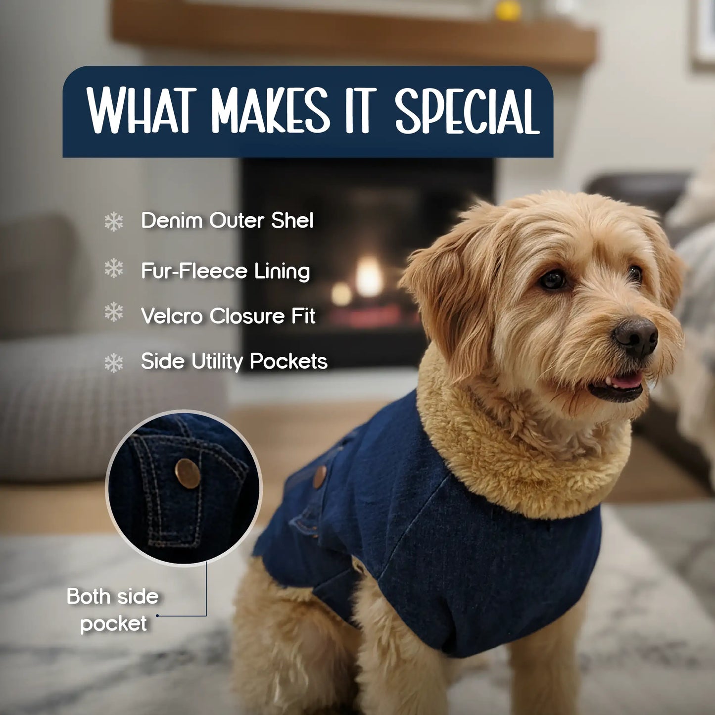 FrostFit Jacket – Warm, Stylish & Winter-Ready Denim Wear for Pets