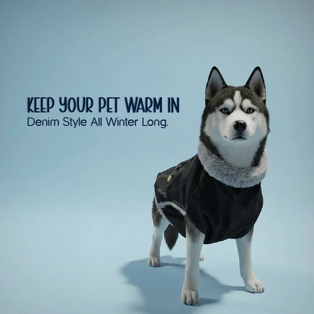 FrostFit Jacket – Warm, Stylish & Winter-Ready Denim Wear for Pets - Tilting Heads