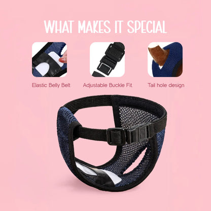 SanctiCare Heat Wrap — Reusable Protection for Dogs in Heat | Includes 3 Absorbent Pads