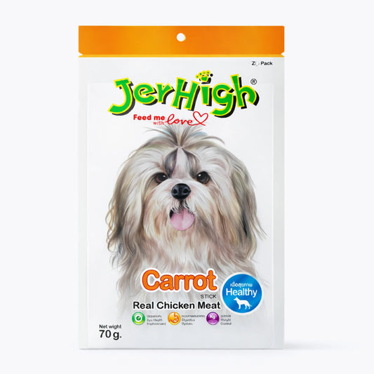 JerHigh Carrot Stick Dog Treat with Real Chicken Meat 70gm
