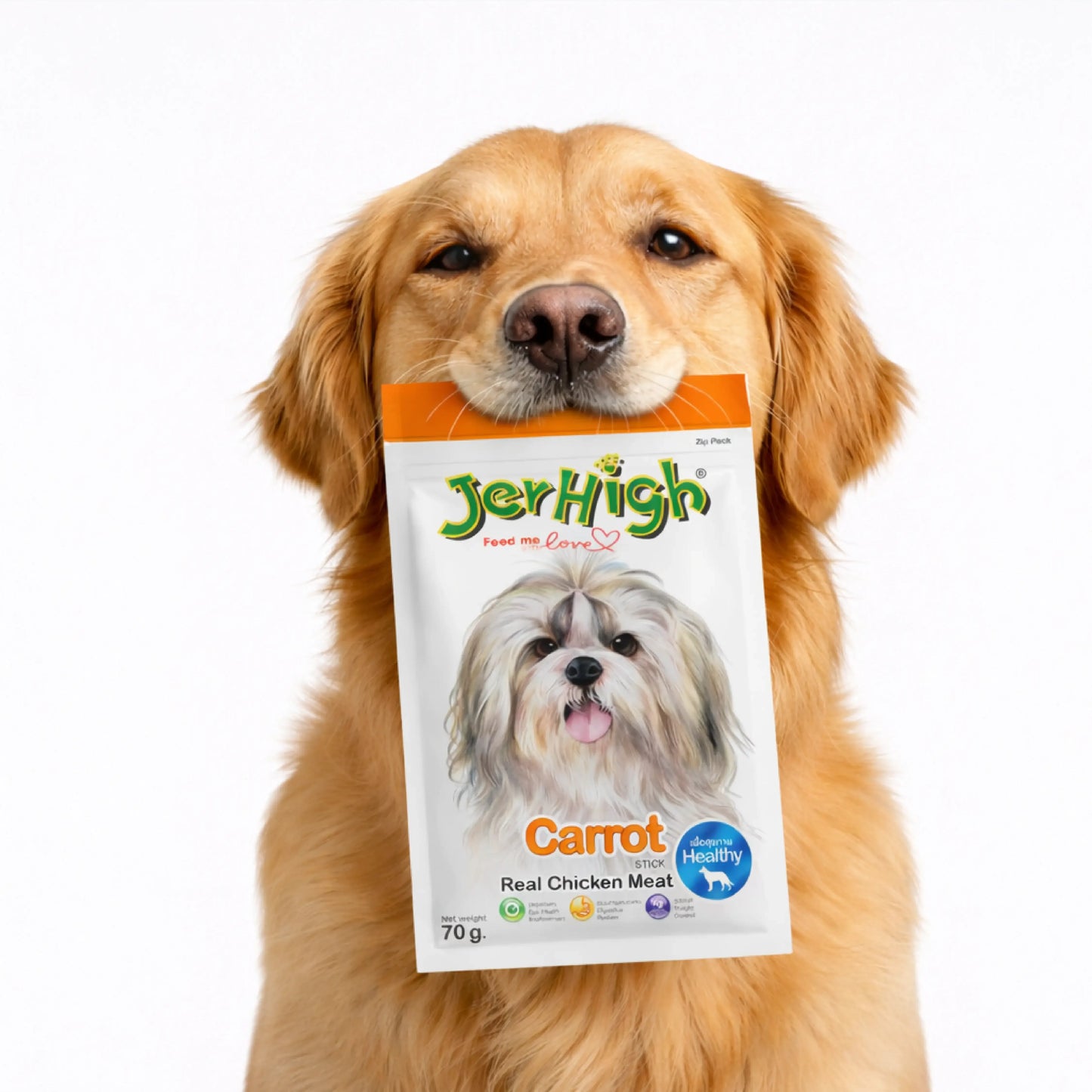 JerHigh Carrot Stick Dog Treat with Real Chicken Meat 70gm