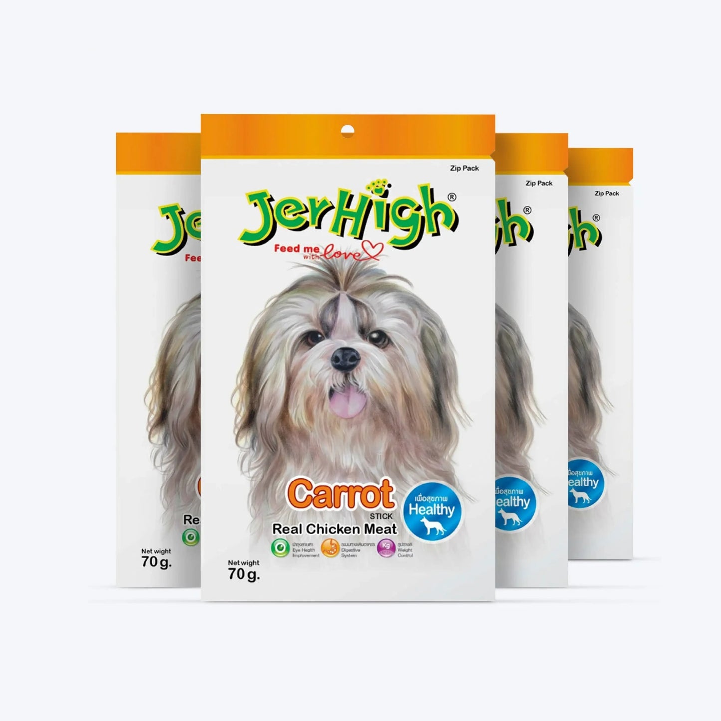 JerHigh Carrot Stick Dog Treat with Real Chicken Meat 70gm