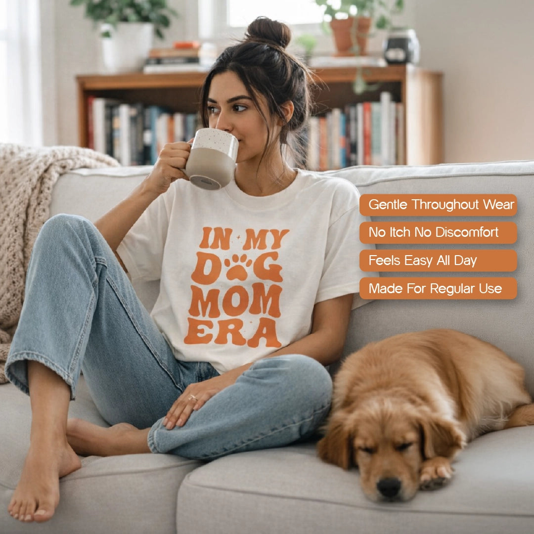 Dog Mom Era T-Shirt – Oversized Cotton Wear for Dog Moms