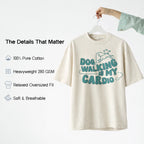 Dog Walking Is My Cardio T-Shirt – Oversized Cotton Fit for Pet Parents