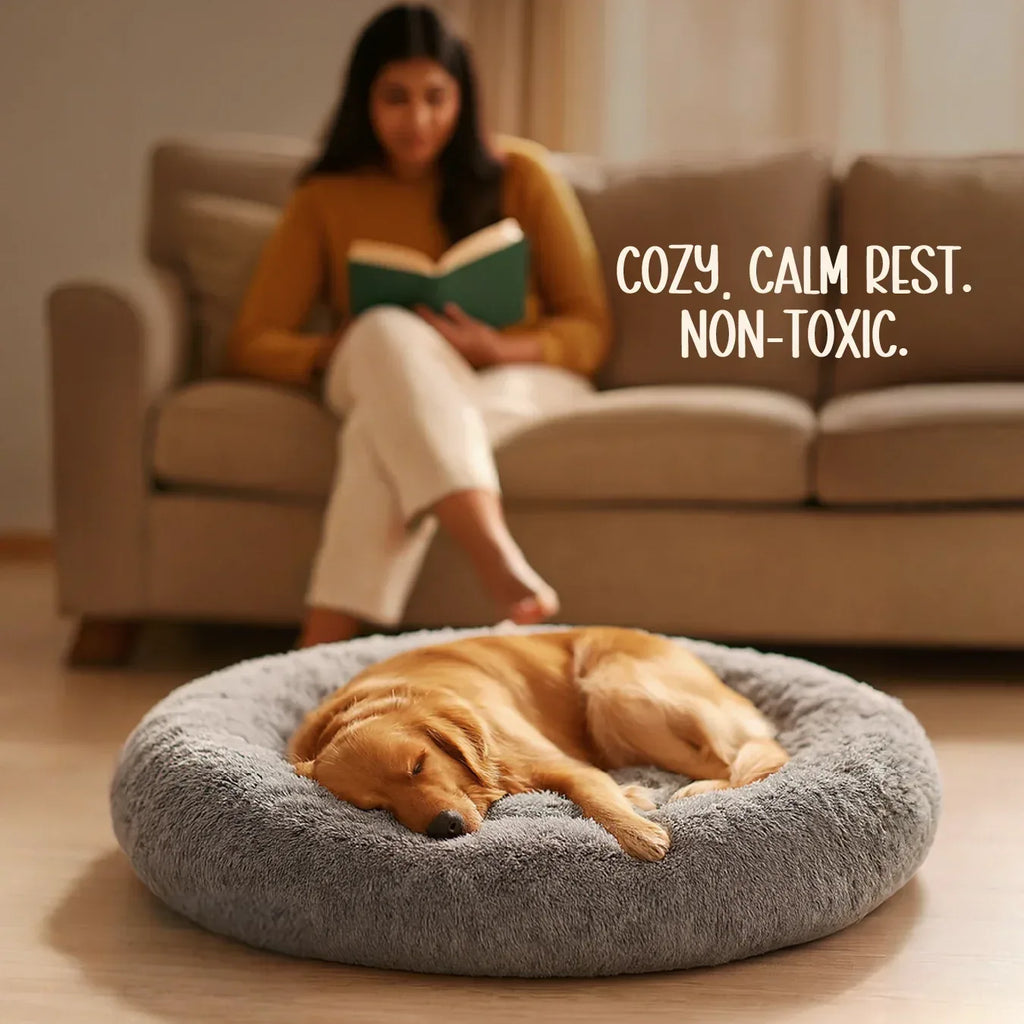 NapDen Donut Bed | Stress-Relief Pet Bed | Safe for All Skin Types - Tilting Heads