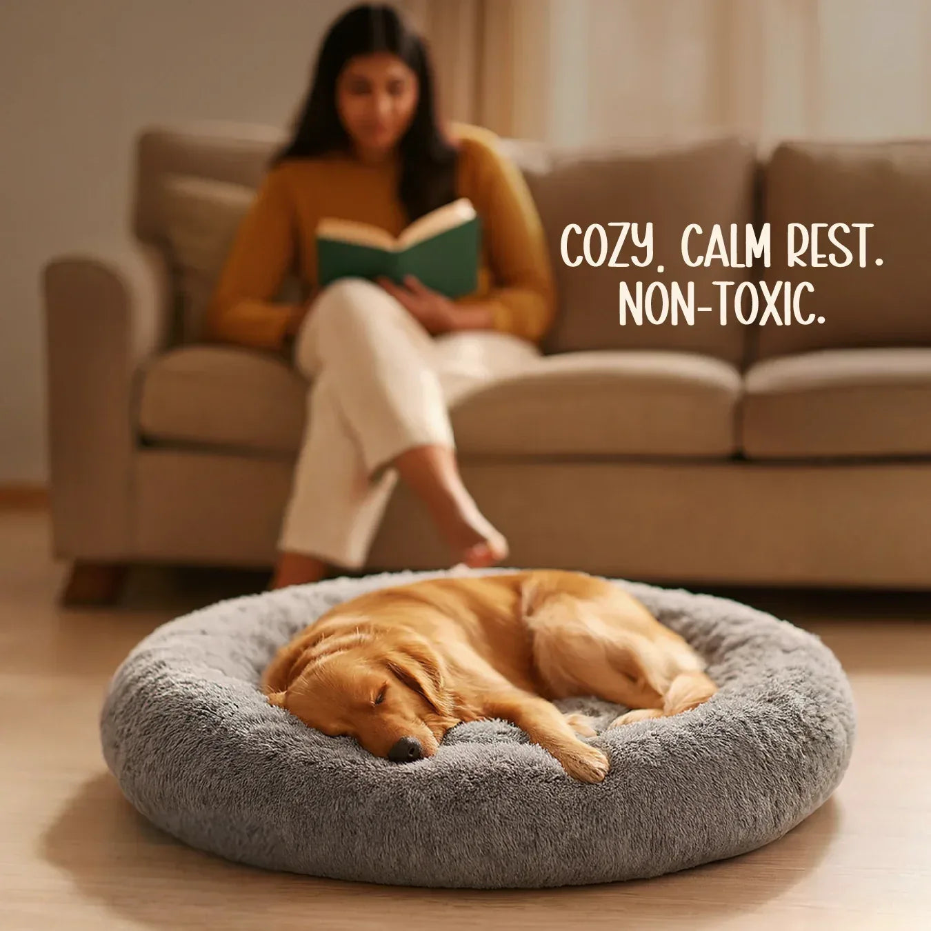NapDen Donut Bed | Stress-Relief Pet Bed | Safe for All Skin Types - Tilting Heads