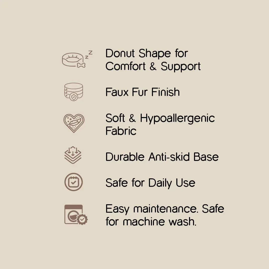 NapDen Donut Bed | Stress-Relief Pet Bed | Safe for All Skin Types - Tilting Heads