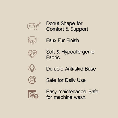 NapDen Donut Bed | Stress-Relief Pet Bed | Safe for All Skin Types