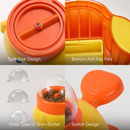 DuckDash Treat Toy – Puzzle Treat Dispenser for Dogs & Cats with Press-To-Release Handle, Treat Window & Interchangeable Lids