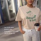 Easily Distracted by Dogs T-Shirt – Oversized Cotton Wear for Dog Lovers