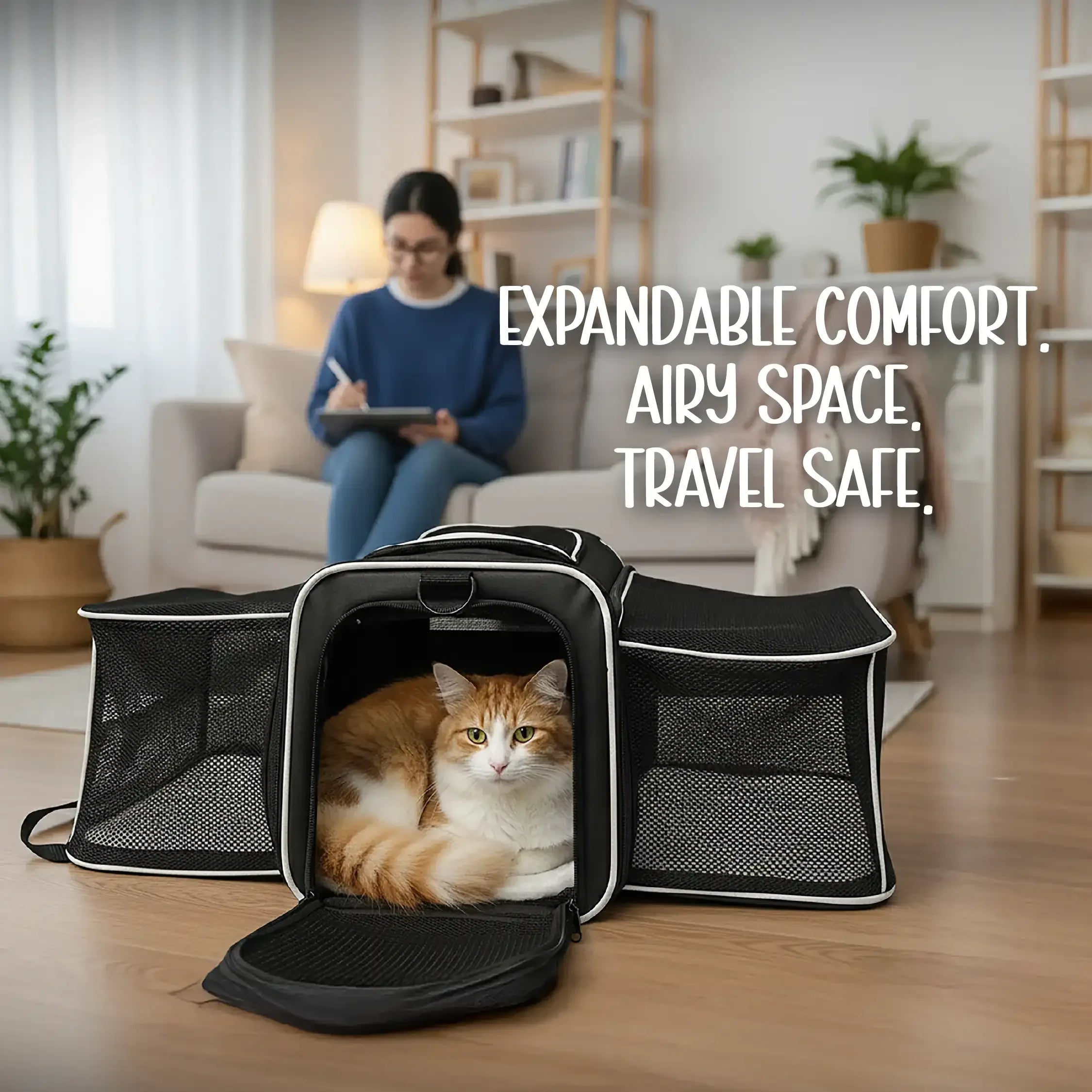 ExpandEase Carrier Bag – Spacious, Airy & Stress-Free Travel for Pets - Tilting Heads