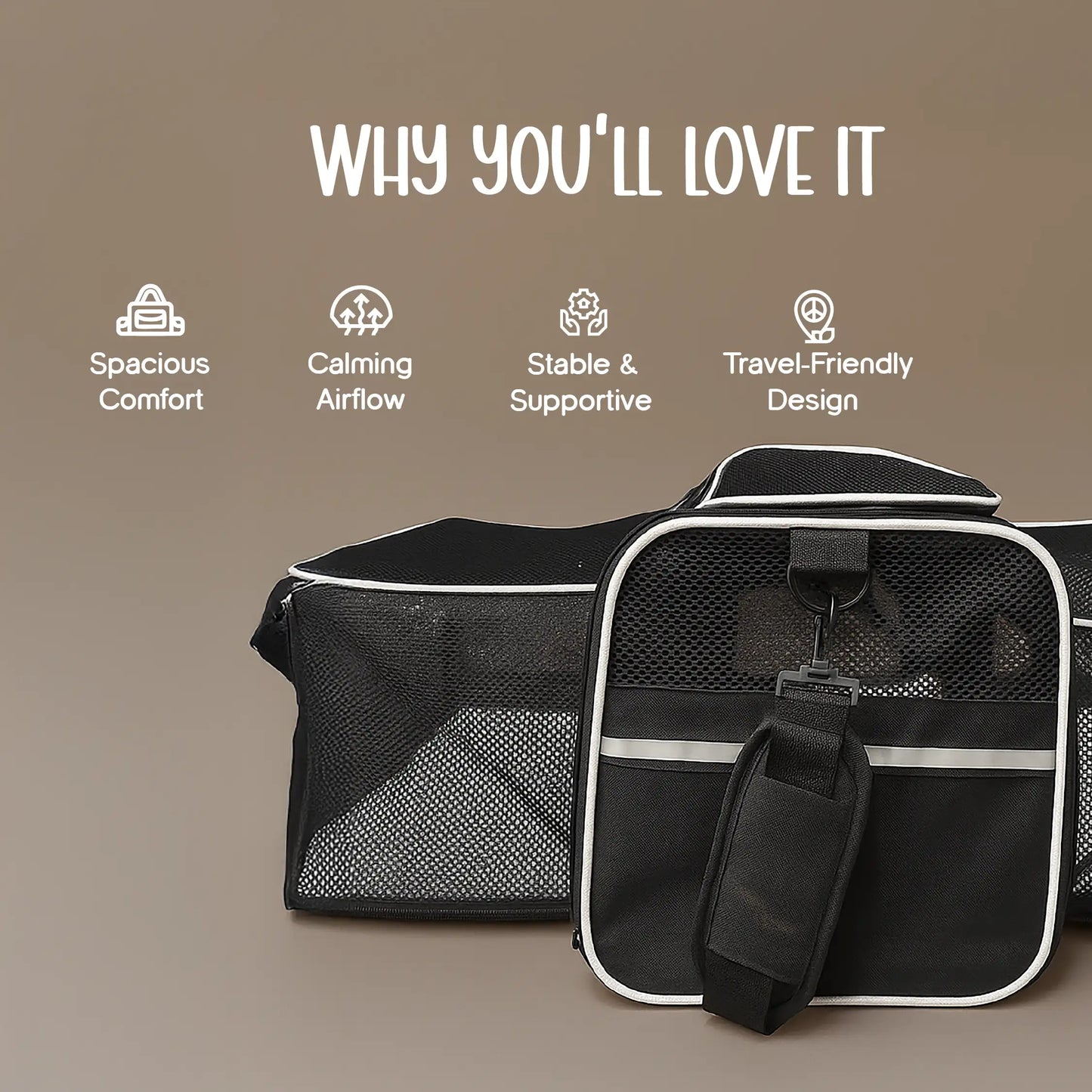 ExpandEase Carrier Bag – Spacious, Airy & Stress-Free Travel for Pets