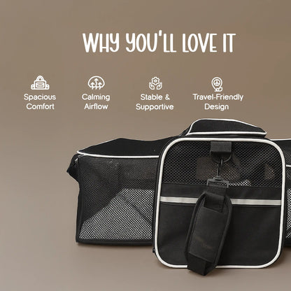 ExpandEase Carrier Bag – Spacious, Airy & Stress-Free Travel for Pets