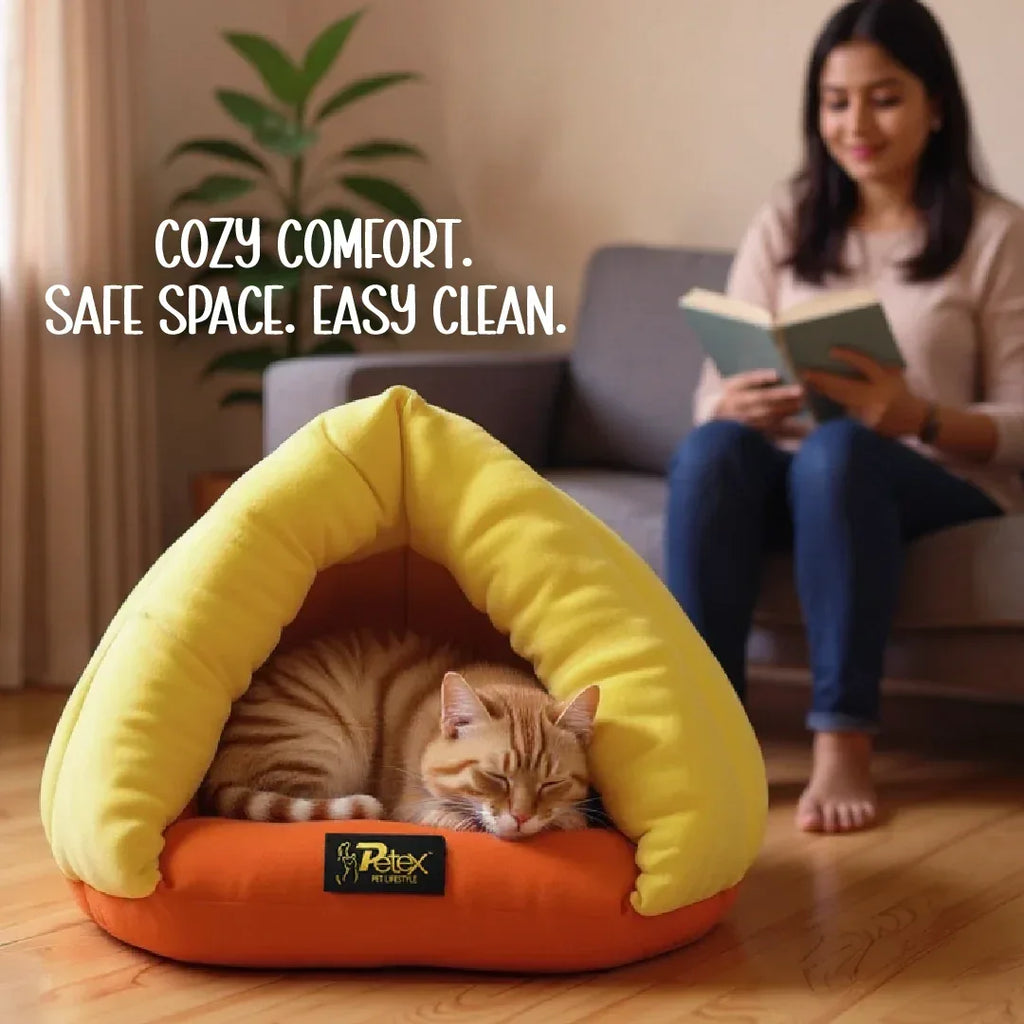 Felis Cocoon – Cozy Tent Bed for Pets | Soft & Stylish Design - Tilting Heads