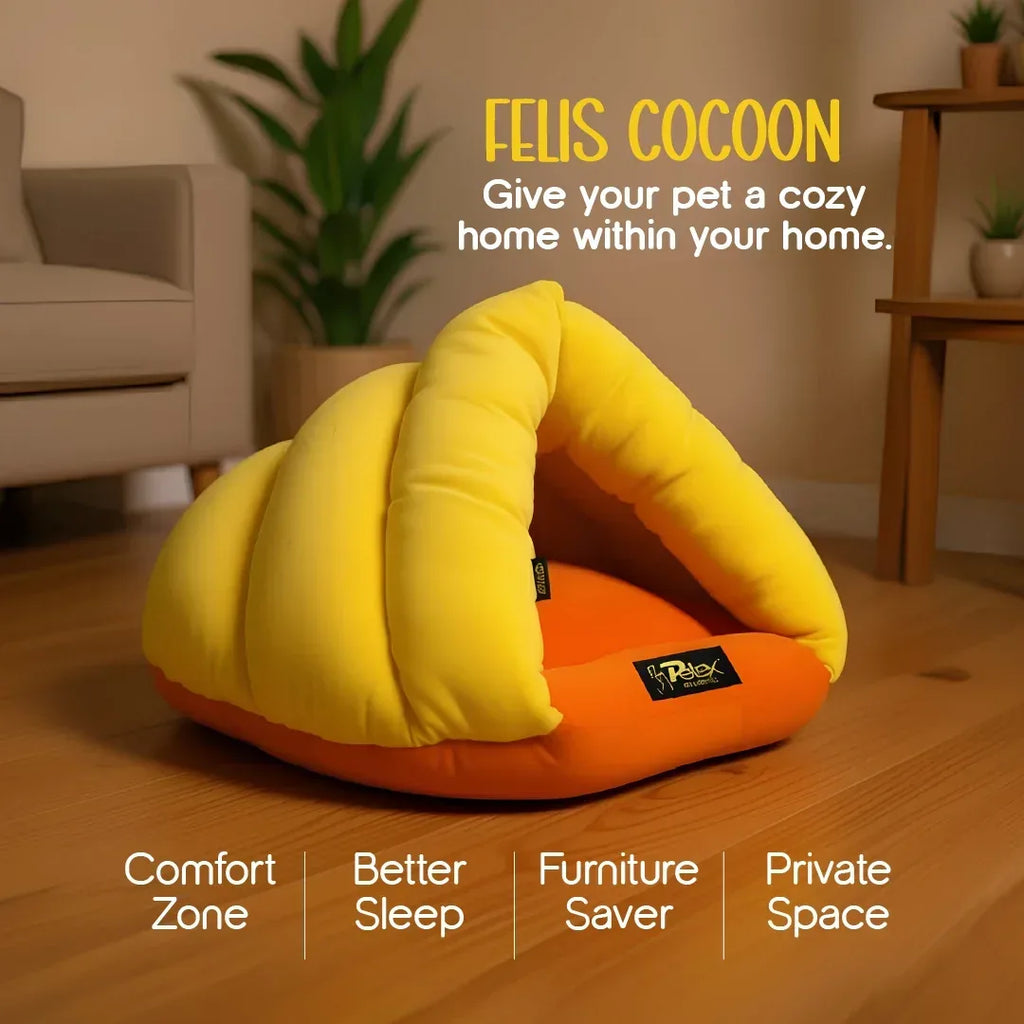 Felis Cocoon – Cozy Tent Bed for Pets | Soft & Stylish Design - Tilting Heads