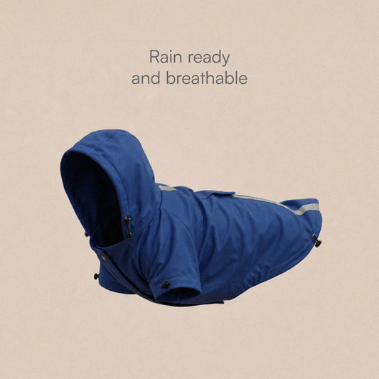 Rover Raincoat – Waterproof Dog Raincoat with Hood, Reflective Strip, Leash Opening & 3-Point Velcro for Monsoon Walks