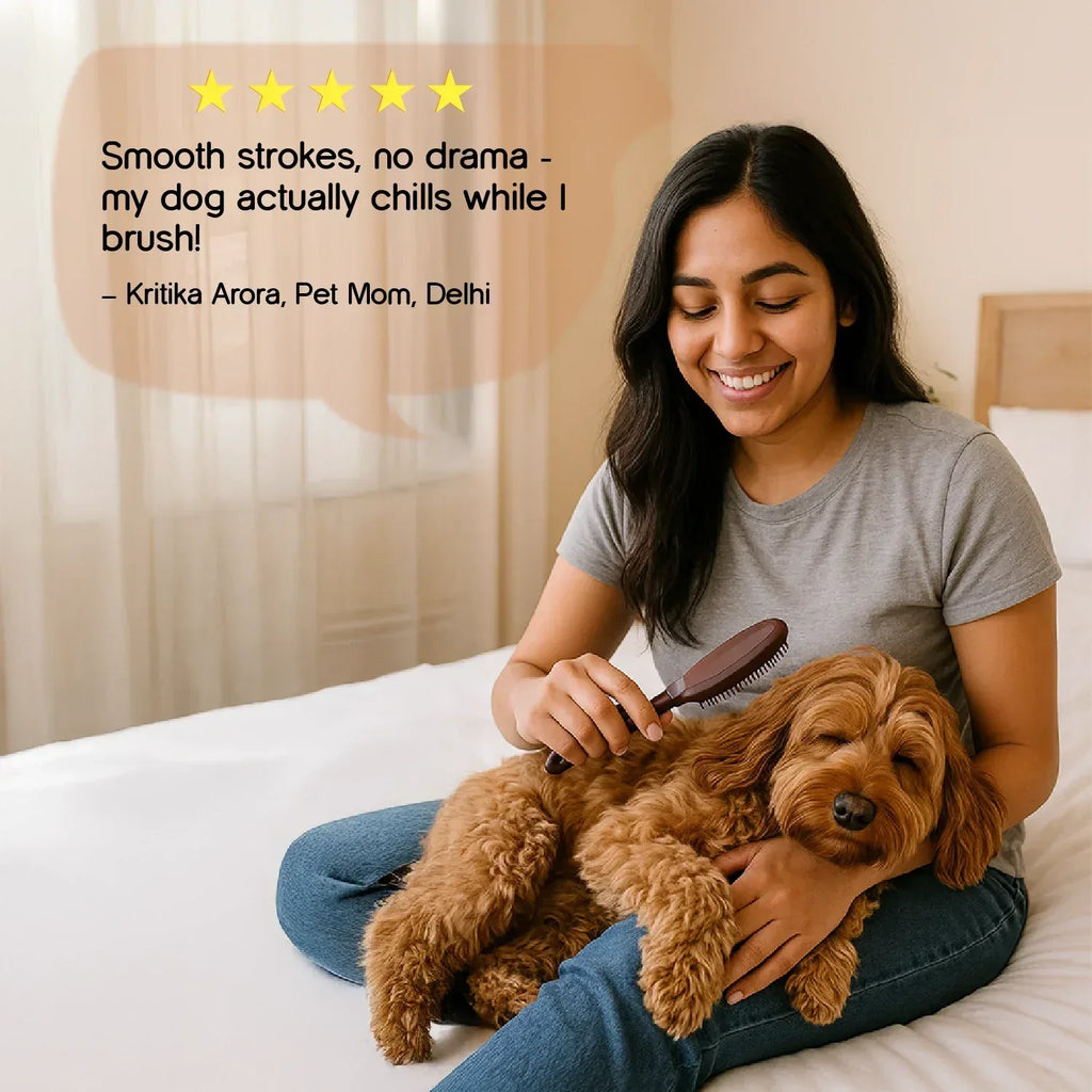 Flexibristle – Tangle-Free Pet Brush with Soft Bristles & Easy Grip - Tilting Heads