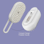 FluffMist Pet Brush – Steam Mist Grooming & Detangling Tool - Tilting Heads
