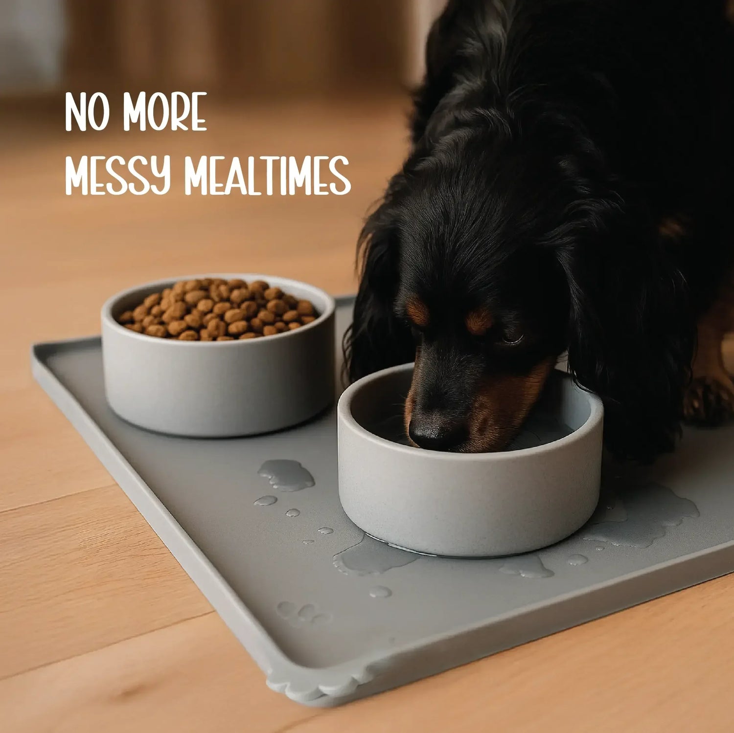 FloorGuard Mat | Mess-Free Meals | Secure & Easy to Clean - Tilting Heads