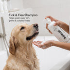 FurSplash Glove – 2-in-1 Bathing Glove & Shower Scrubber | Includes Tick & Flea Shampoo