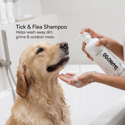 FurSplash Glove – 2-in-1 Bathing Glove & Shower Scrubber | Includes Tick & Flea Shampoo
