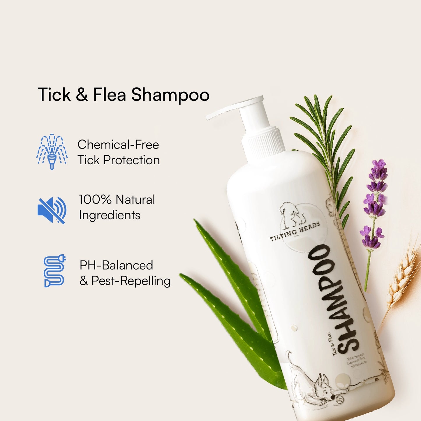 FurSplash Glove – 2-in-1 Bathing Glove & Shower Scrubber | Includes Tick & Flea Shampoo