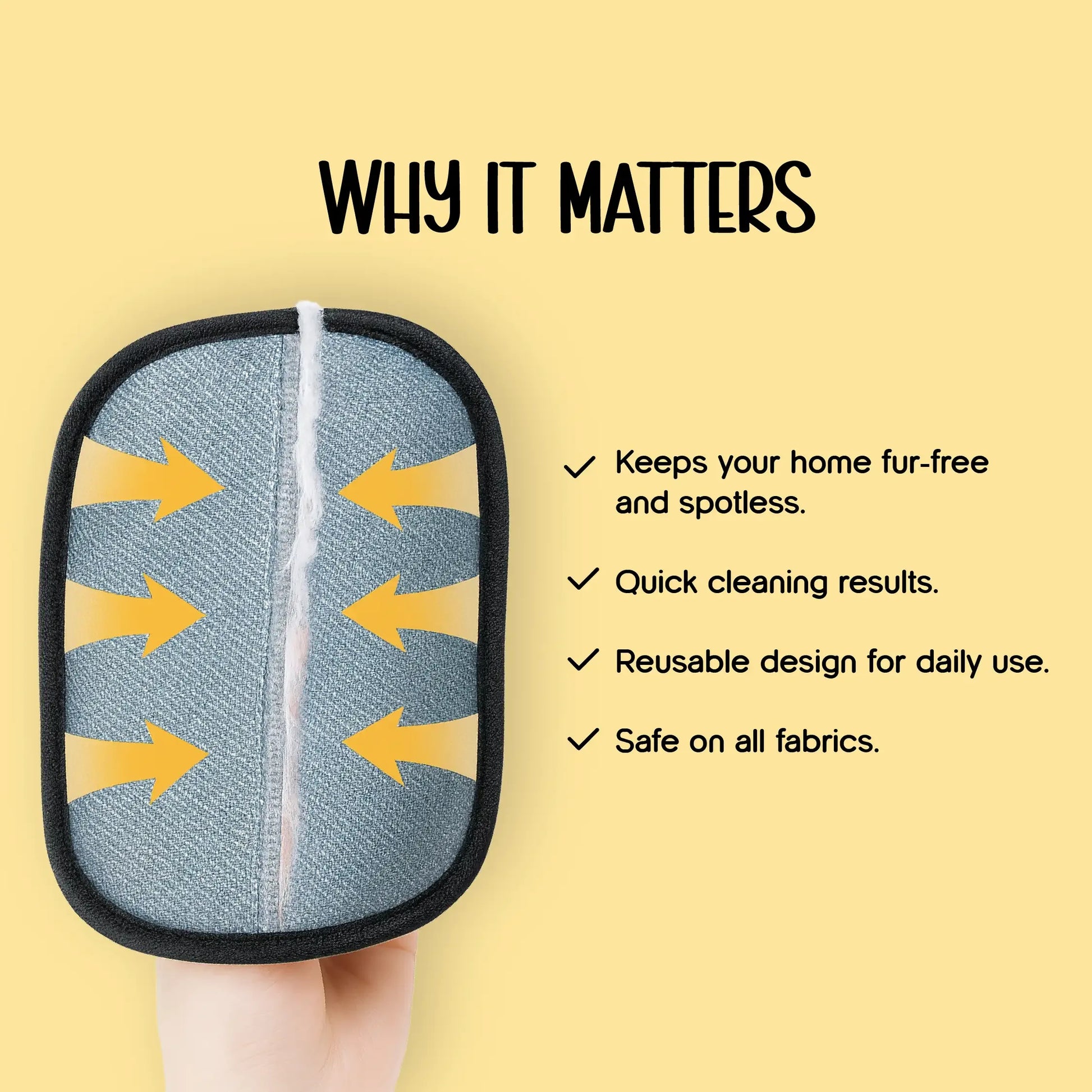 FurSwipe Glove | Quick Fur Removal & Fabric-Safe Cleaning for Pets - Tilting Heads