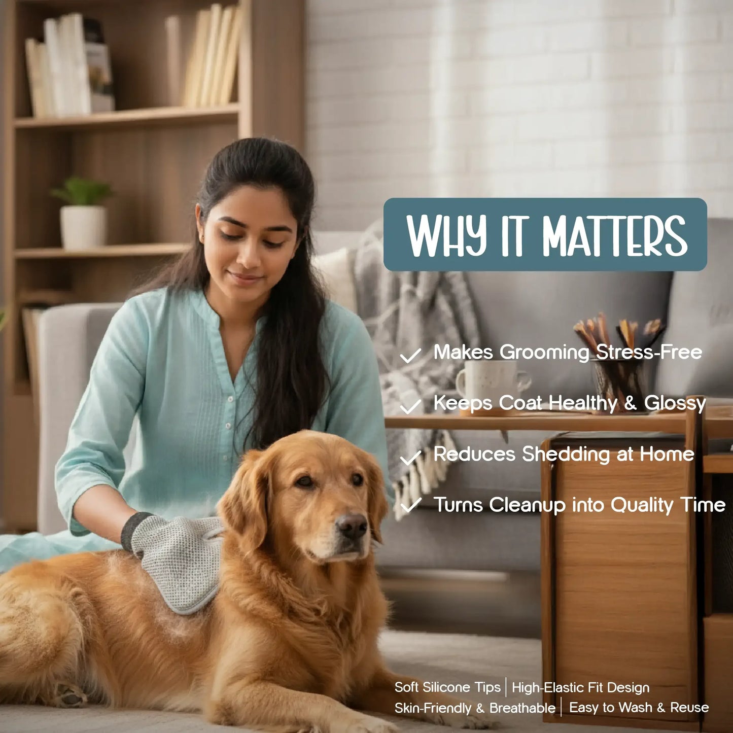 GroomFit Glove – Easy Shedding Solution for a Soft, Shiny Coat - Tilting Heads