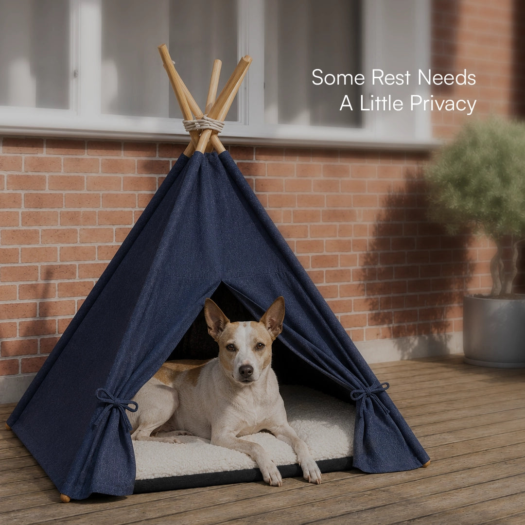 Indigo Tent House | Foldable Teepee Comfort Hut for Pets