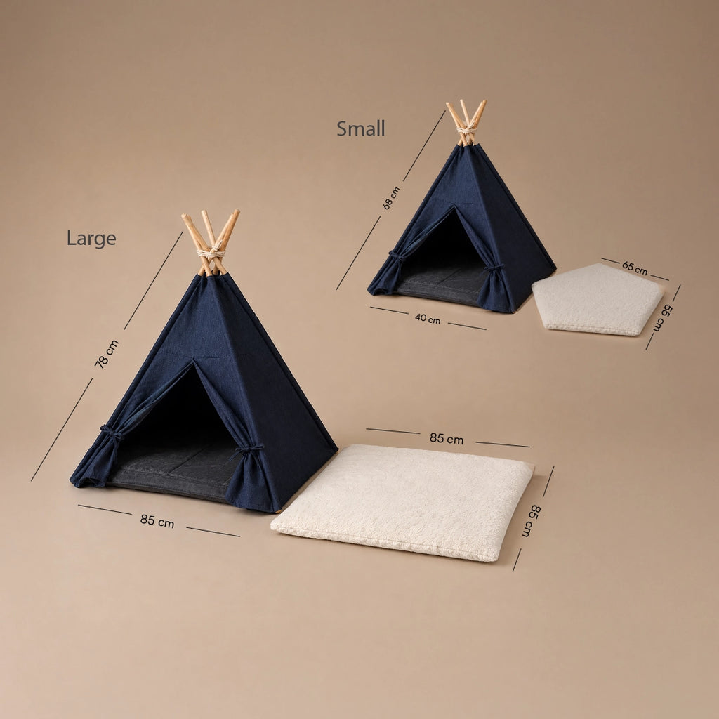 Indigo Tent House | Foldable Teepee Comfort Hut for Pets