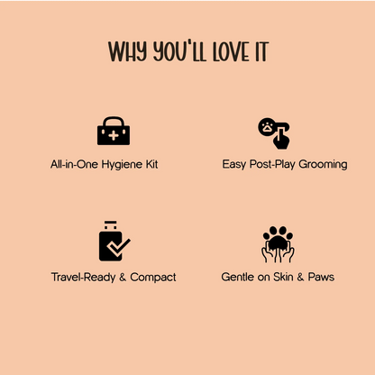 On-the-Go Hygiene Pack – Travel Grooming Kit for Dogs