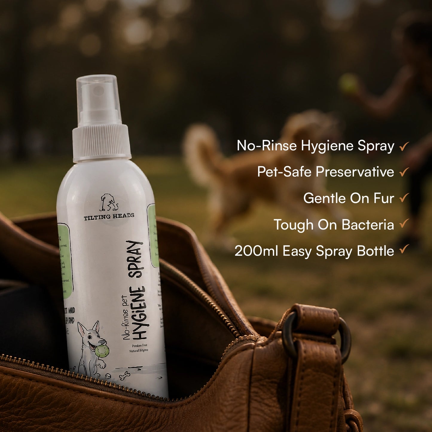 No-Rinse Pet Hygiene Spray – Waterless Daily Cleaning Solution for Dogs & Cats with Germ Protection (200 ml)