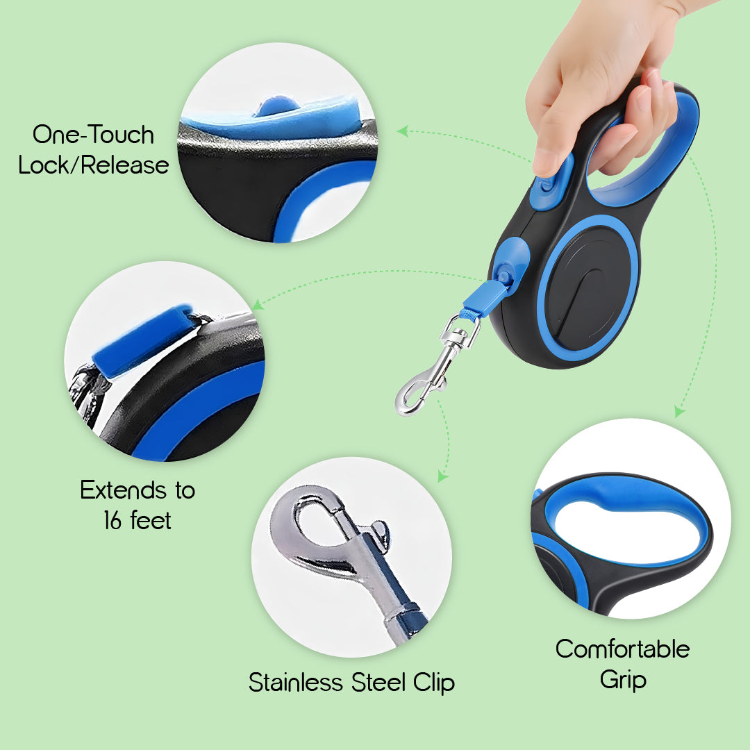 GripEase Freedom Leash | Adjustable Dog Leash | Retractable Pet Leash