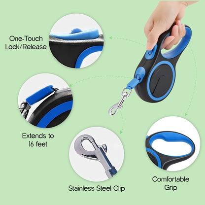 GripEase Freedom Leash | Adjustable Dog Leash | Retractable Pet Leash