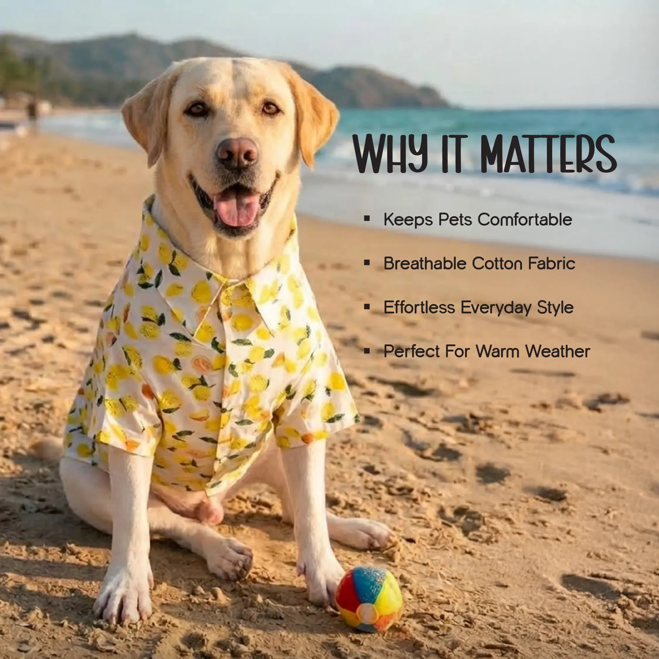 Lemon Pop Shirt – Stylish Cotton Summer Shirt for Pets