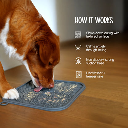 ZenLick Dog Food Mat – Slow Feeder & Anxiety Relief Tool
