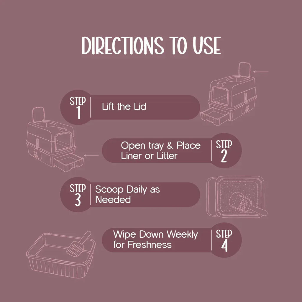 Luxe Litter Station | Sleek Design | No Smell | Easy Clean - Tilting Heads