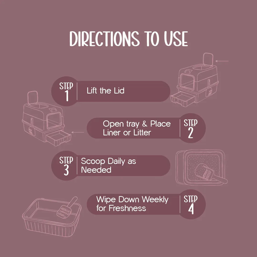 Luxe Litter Station | Sleek Design | No Smell | Easy Clean - Tilting Heads