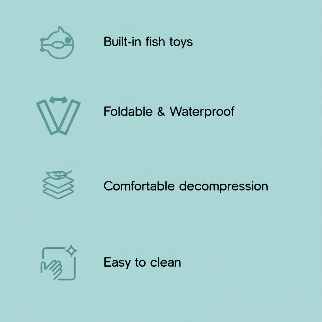 LumenPool Bed – Cooling Water Bed for Dogs & Cats with Floating Toys | Foldable | Stress-Relieving