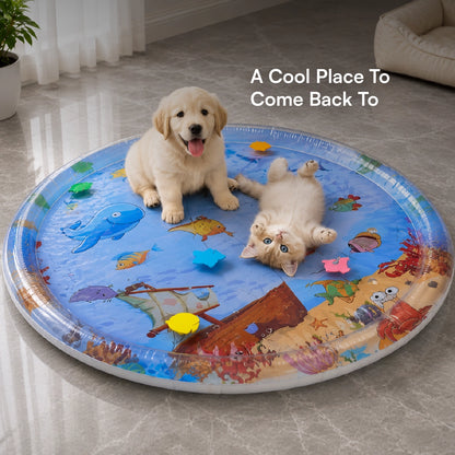 LumenPool Bed – Cooling Water Bed for Dogs & Cats with Floating Toys | Foldable | Stress-Relieving