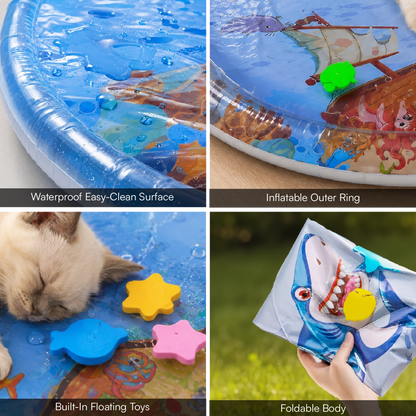 LumenPool Bed – Cooling Water Bed for Dogs & Cats with Floating Toys | Foldable | Stress-Relieving