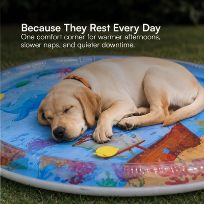 LumenPool Bed – Cooling Water Bed for Dogs & Cats with Floating Toys | Foldable | Stress-Relieving